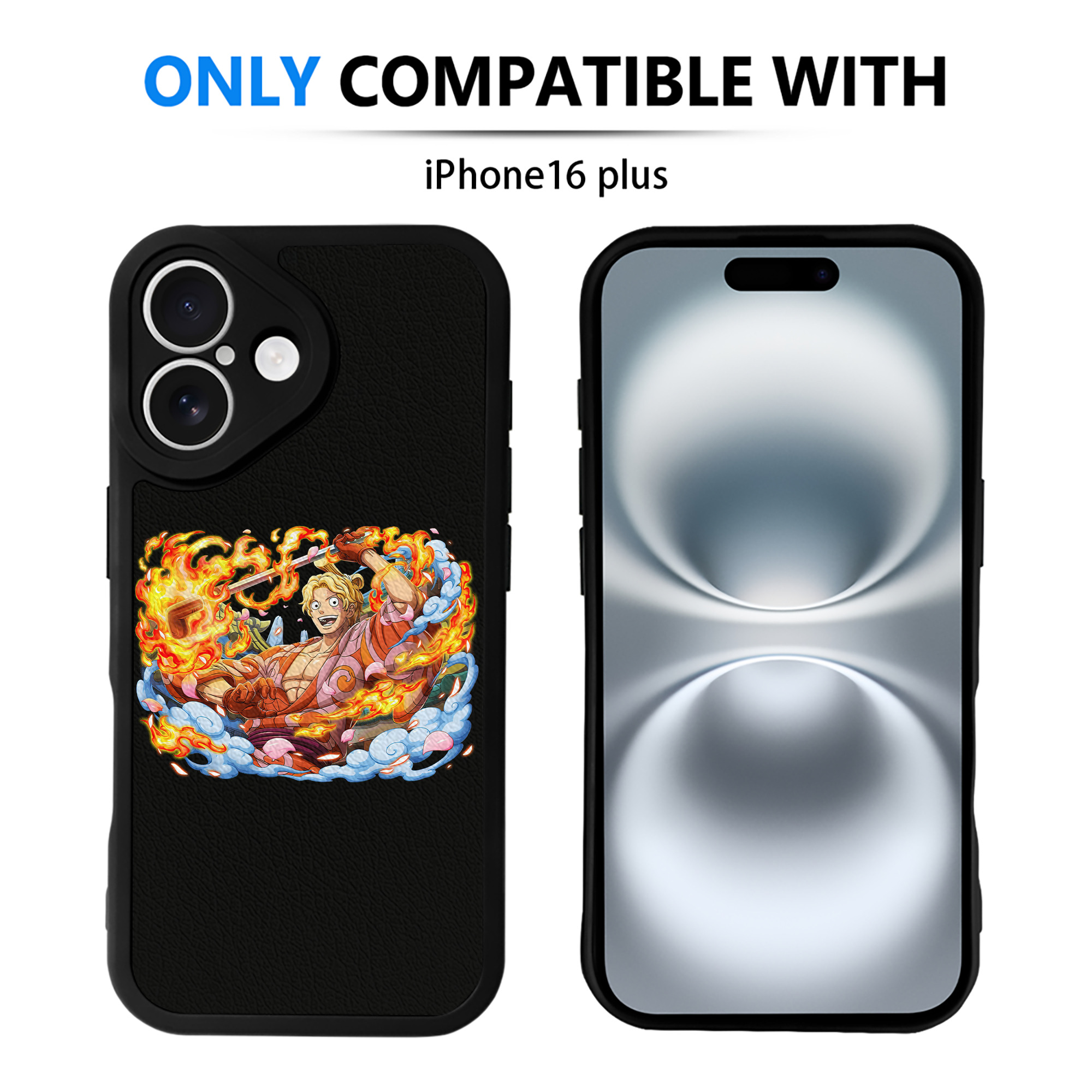 （画像用） ワンピース サンジ ONE PIECE Sanji 【iPhone 16シリーズ対応】シリコンスマホケース（レザー調） 材質：シリコン